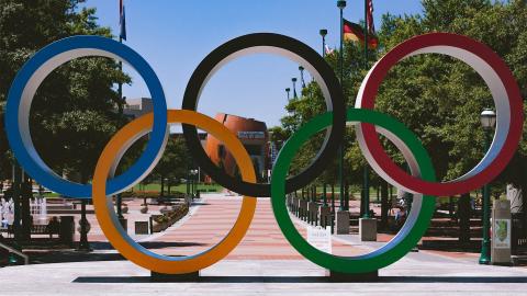 The Olympic Rings at Centennial Olympic Park in Atlanta, Georgia