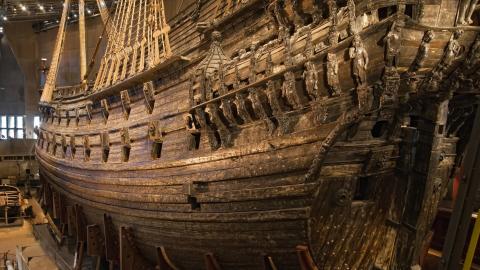 Vasa warship in a museum
